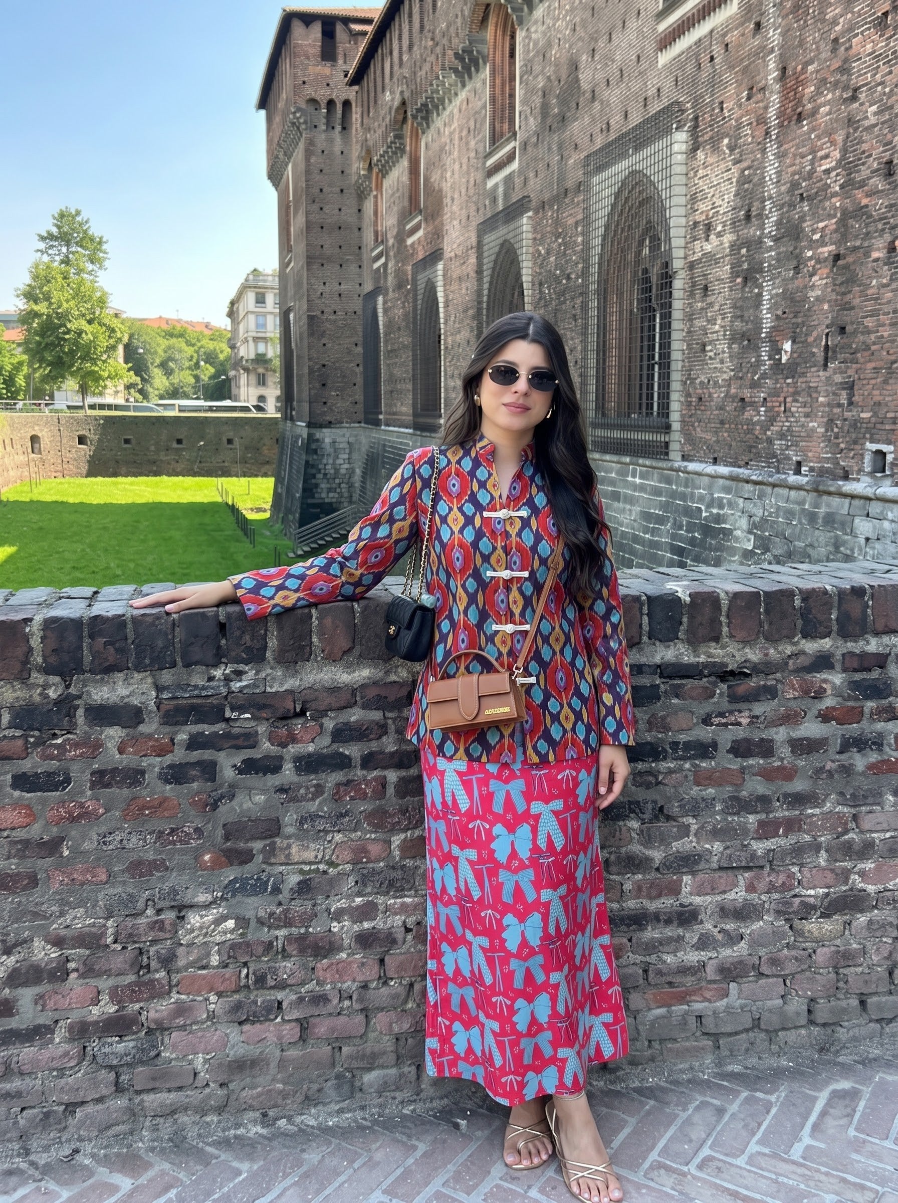 Ikat & Ribbon Printed Skirt Set