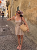 Sweetheart Striped Flared Mini Dress