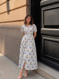 Floral Printed Collared Maxi Dress