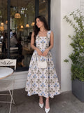 Floral Block Printed Midi Dress