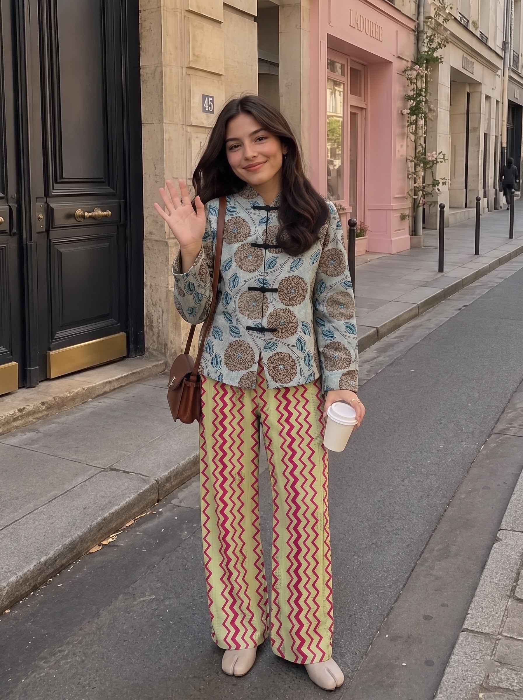 Floral & Zig-Zag Printed Co-ord Set