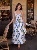 Floral Block Printed Halter Maxi Dress