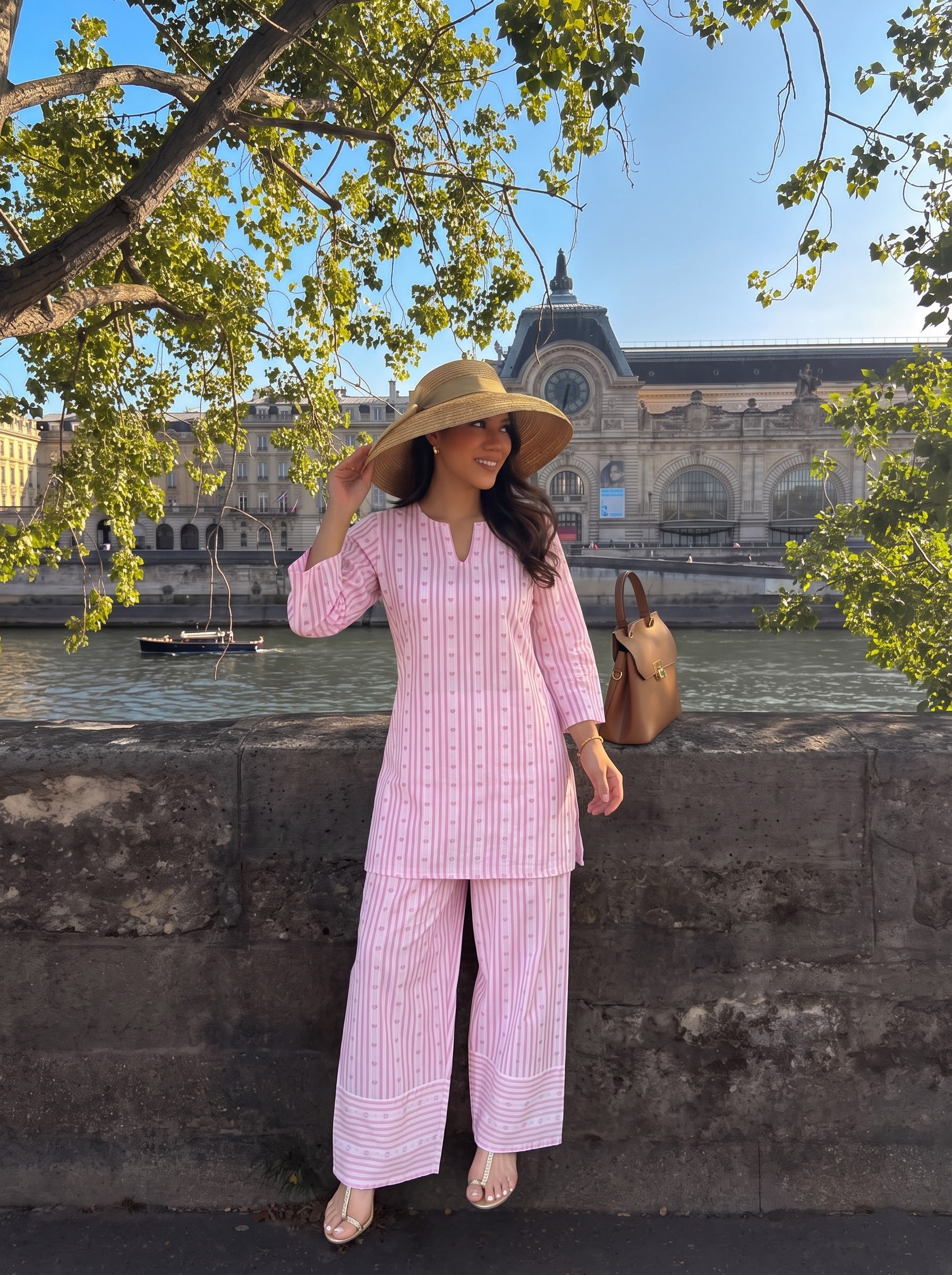 Pink & White Striped Co-ord Set