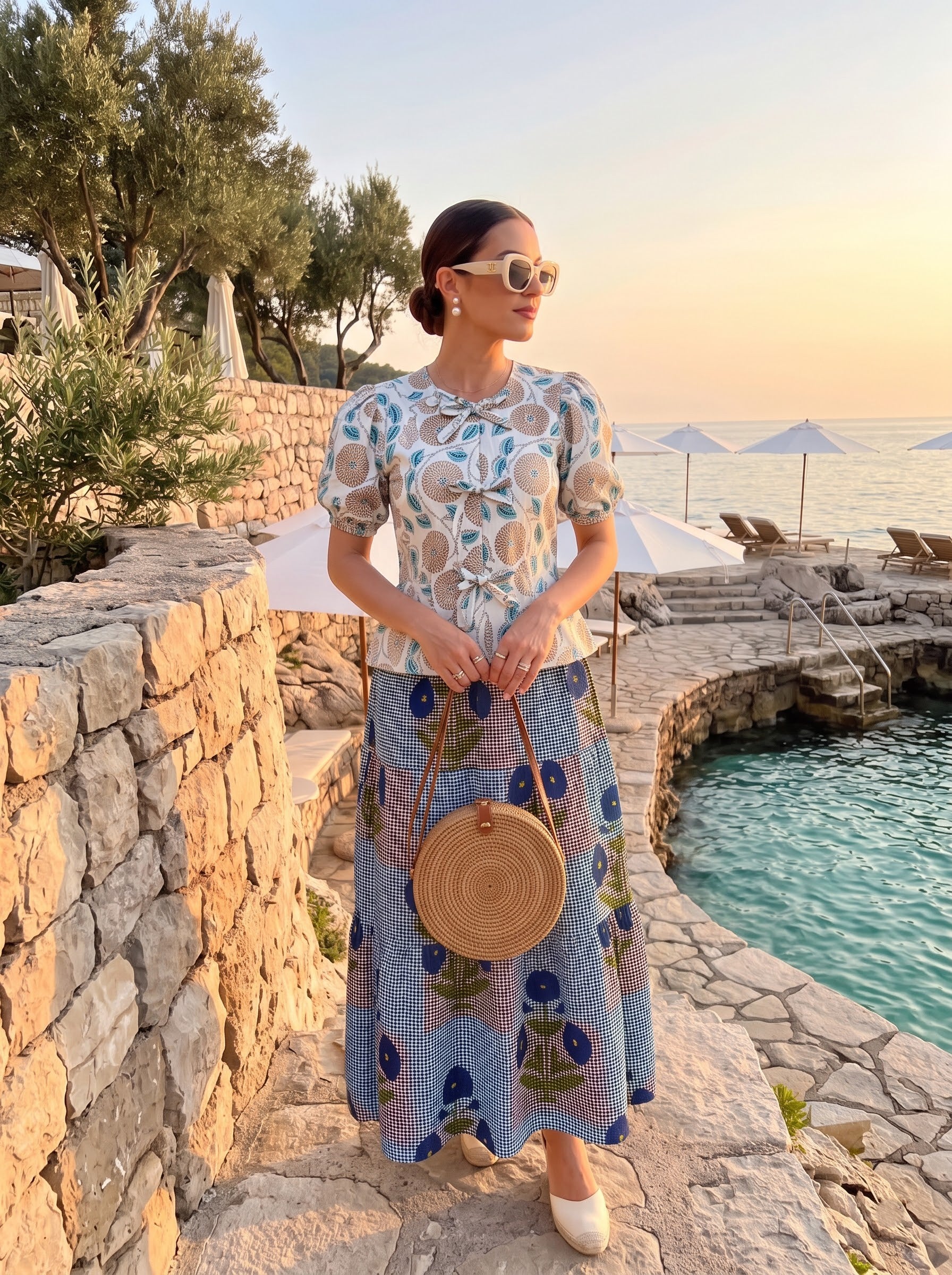 Floral Block Printed Skirt Co-ord Set