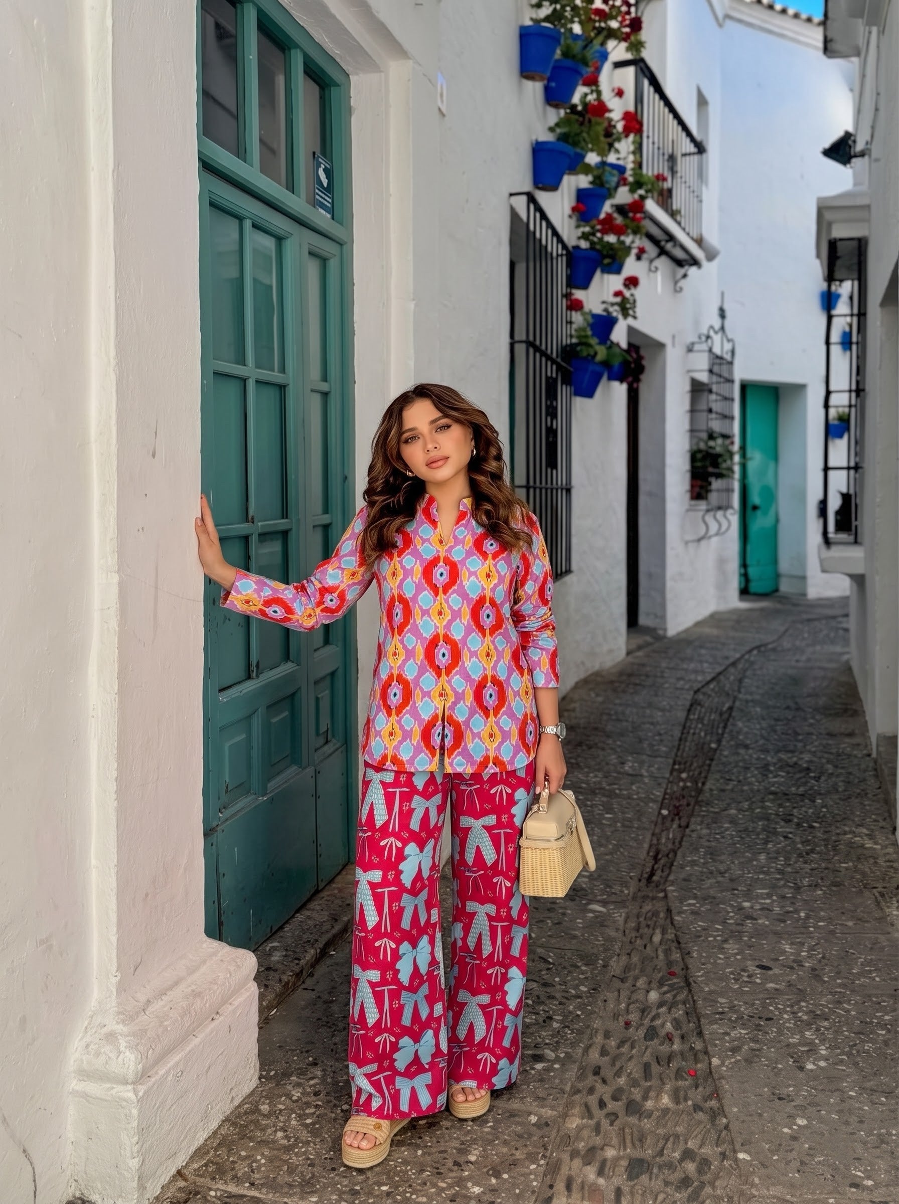 Ikat & Ribbon Printed Co-ord Set