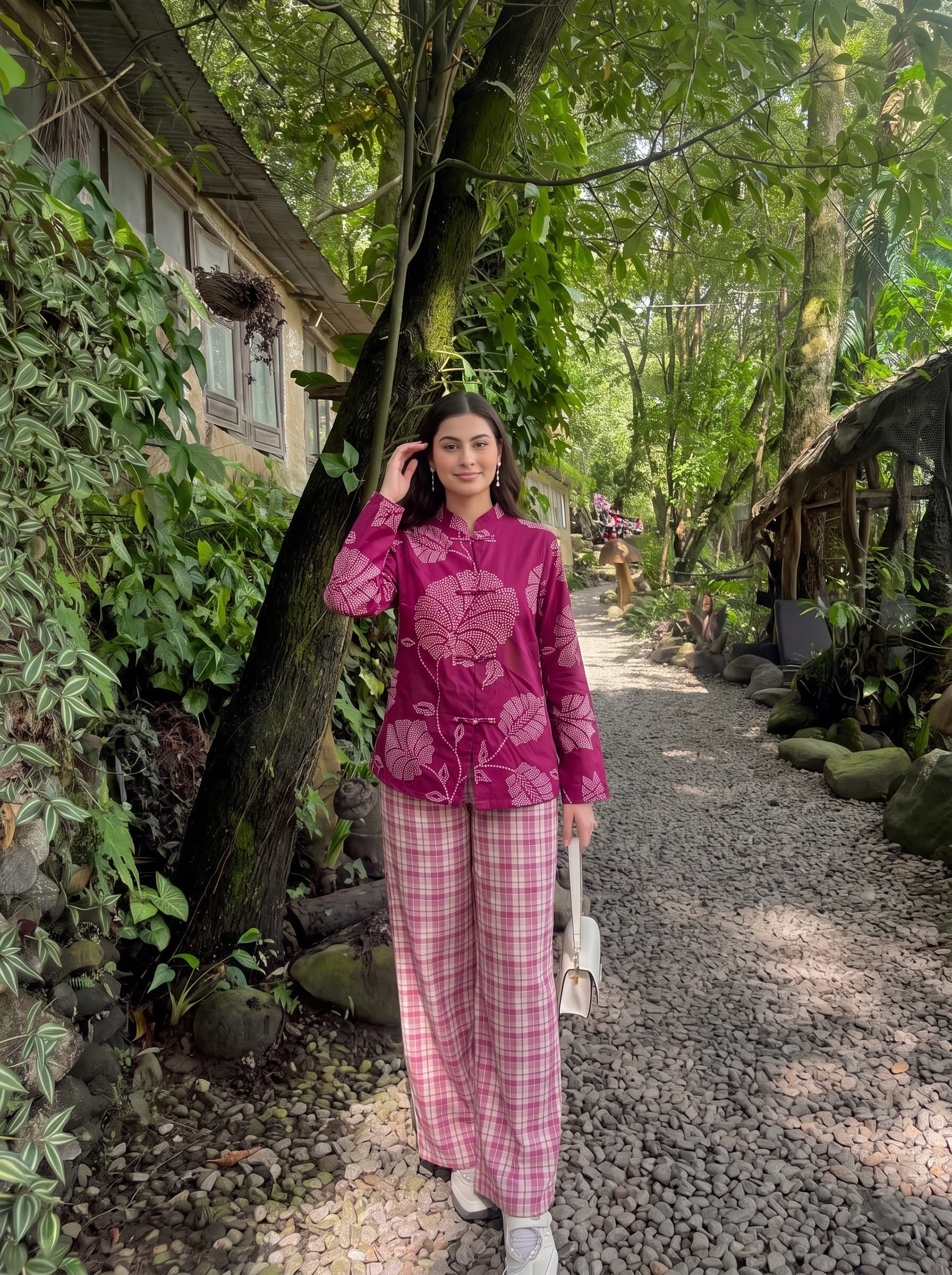 Floral Printed Mandarin Collar Co-ord Set